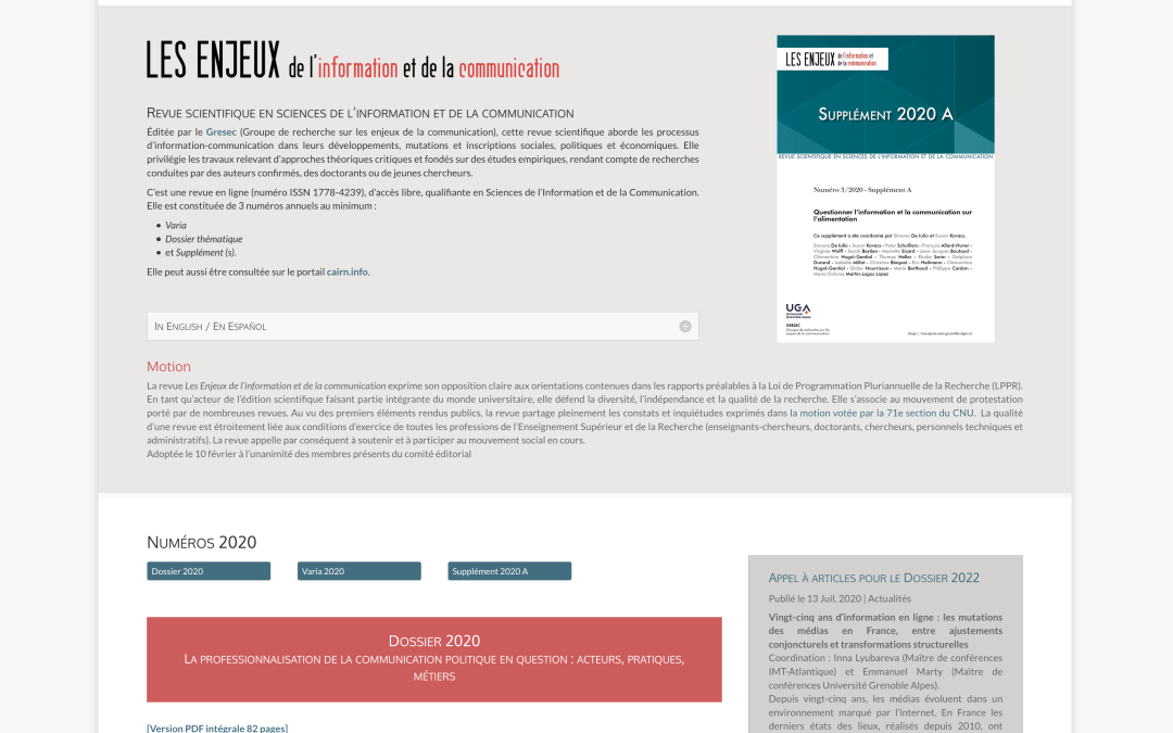 Les Enjeux de l&rsquo;information et de la communication